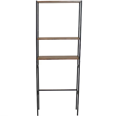 Sunnydaze Decor Sunnydaze 3 Shelf Iron And Veneer Over The Toilet Etagere Bathroom Storage Cabinet Space Saver - Image 5