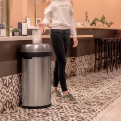 Simplehuman 80L Semi-Round Open Can Heavy-Gauge Brushed Stainless Steel