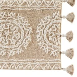 24" X 40" Medallia Bath Rug Natural - Saturday Knight Ltd.
