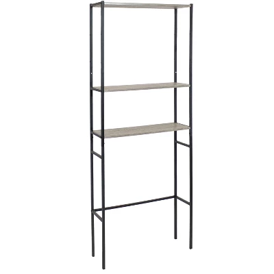 Sunnydaze Decor Sunnydaze 3 Shelf Iron And Veneer Over The Toilet Etagere Bathroom Storage Cabinet Space Saver - Image 7