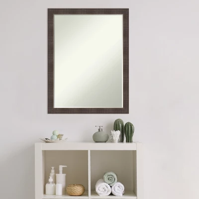 Amanti Art Whiskey Brown Rustic Petite Bevel Wood Bathroom Wall Mirror 26.25 X 20.25 In. - Image 8