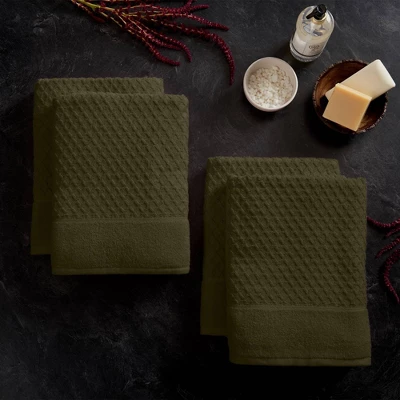 4pc Cotton Diamond Textured Bath Towel Set - Isla Jade - Image 7