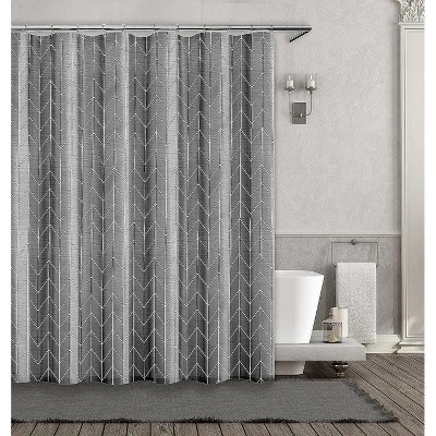 Kate Aurora Simple Living Herringbone Designed Fabric Shower Curtain - 70 In. W X 72 In. L - Image 3