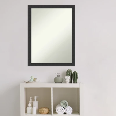 Mezzanotte Black Non-Beveled Wood Bathroom Wall Mirror - Image 6