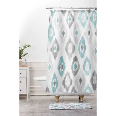 Quiet Ikat Shower Curtain Gray - Deny Designs