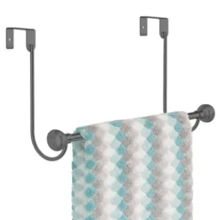 MDesign Metal Bathroom Over Shower Door Hanging Towel Rack Bar