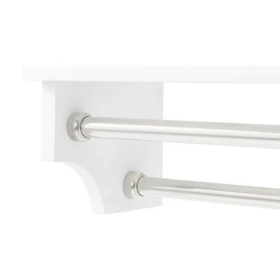 Dover Over The Toilet Hutch Bathroom Shelf With Two Doors And Two Towel Rods White - Alaterre Furniture - Image 10