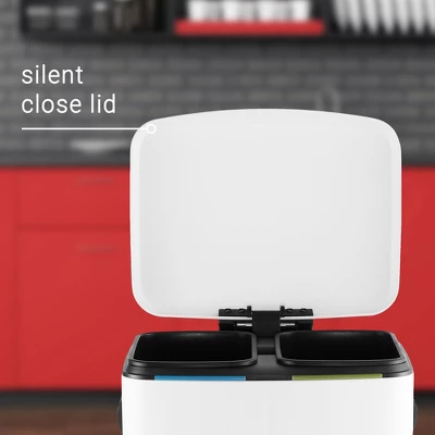 Happimess Marco Rectangular 10.5-Gallon Double Bucket Trash Can With Soft-Close Lid - Image 6