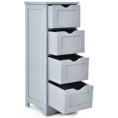 Costway Floor Storage Cabinet Bathroom Organizer Free Standing Drawers - Image 9