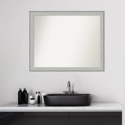 Amanti Art Bel Volto Silver Non-Beveled Wood Bathroom Wall Mirror - Image 6
