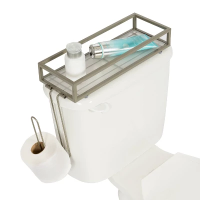 Honey-Can-Do Over-The-Toilet Paper And Storage Tray Silver - Image 2