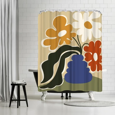 Americanflat 71x74 Floral & Botanical Shower Curtain By Miho Art Studio - Image 4