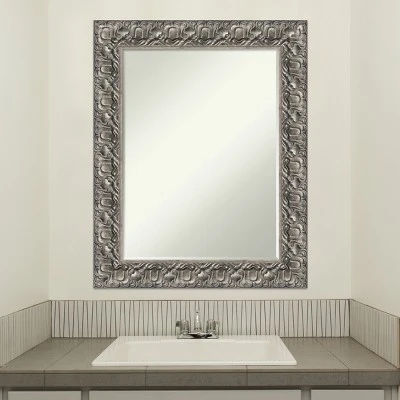 Amanti Art Silver Luxor Petite Bevel Wood Bathroom Wall Mirror 29.5 X 23.5 In. - Image 5