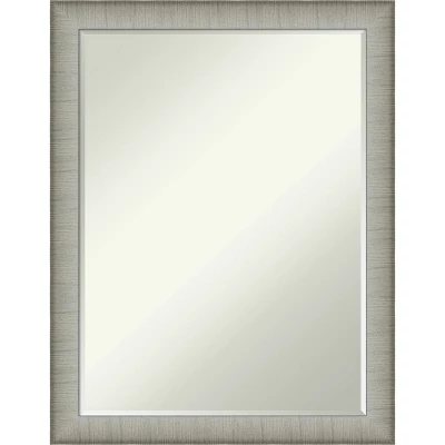 Elegant Brushed Narrow Petite Bevel Bathroom Wall Mirror - Image 8