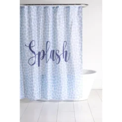 Shiraleah "Splash" Blue Leopard Print Shower Curtain
