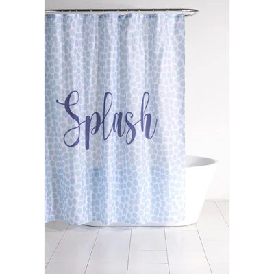 Shiraleah "Splash" Blue Leopard Print Shower Curtain