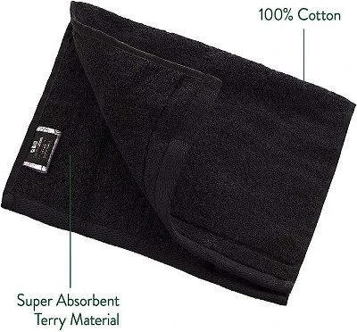 Creative Scents Set Of 4 Black Fingertip Terry Towels - Image 2