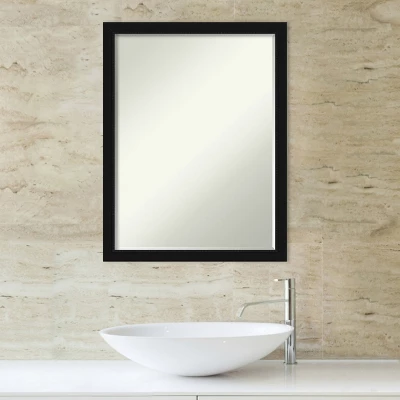Avon Black Narrow Petite Bevel Bathroom Wall Mirror - Image 6