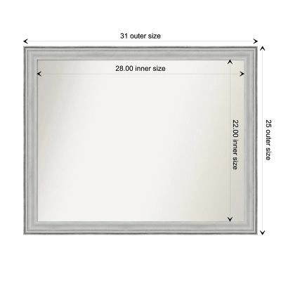 Amanti Art Bel Volto Silver Non-Beveled Wood Bathroom Wall Mirror - Image 3