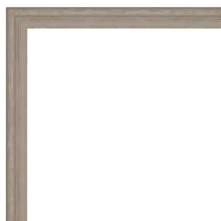 Amanti Art Curve Greywash Petite Bevel Wood Bathroom Wall Mirror 27 X 21 In.