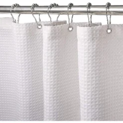 Hotel Collection Premium Waffle Weave Mold & Mildew Resistant Fabric Shower Curtain By Kate Aurora